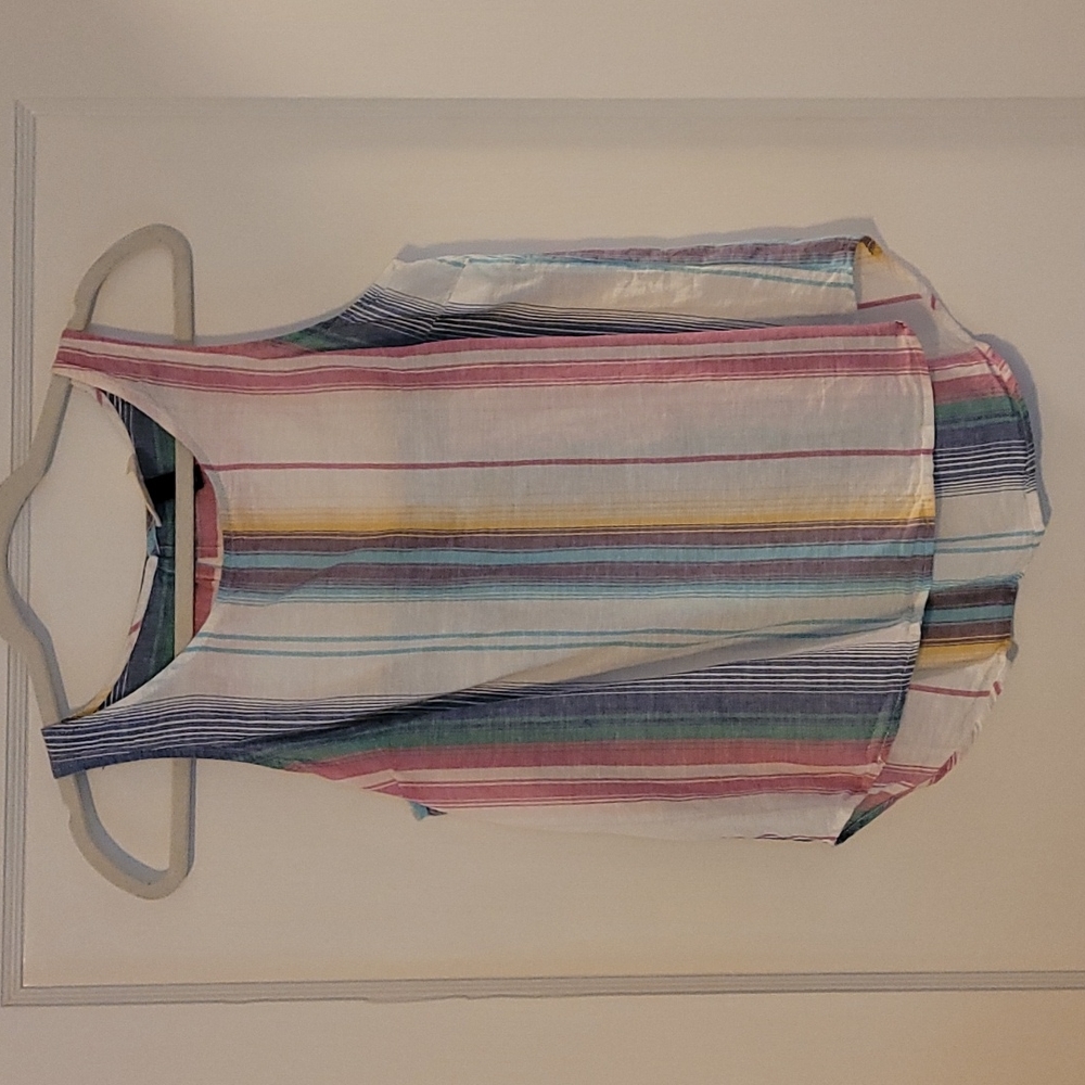Linen Striped Sleeveless Top